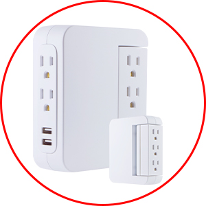 5 AC 2 USB Pro Swivel Surge Protector