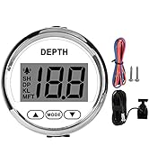 boat depth finder, Acouto Boat Depth Sounder with White Backlight Depth Sounder Waterproof Dash D...