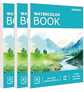 Hapikalor 3-Pack 9"x12"Watercolor Paper Pad, Bulk College Essentials, Teacher Classroom Must Have...