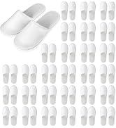 Nexboraque 30 Pairs 10.5 Inch Disposable Slipper for Guests, White Spa Slippers Bulk House Slippe...