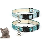 Sucegi 2 Pack Cat Collar, Lightweight (0.4" Wide), Elastic Quick Release, Kitten Collar Adjustabl...