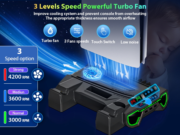 ps5 stand with cooling fan ps5 station with cooling fan