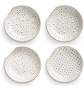 MALACASA 4 Pack Ceramic Spoon Rests for Stove Top, 4.8 inch Cooking Spoon Holder for kitchen coun...