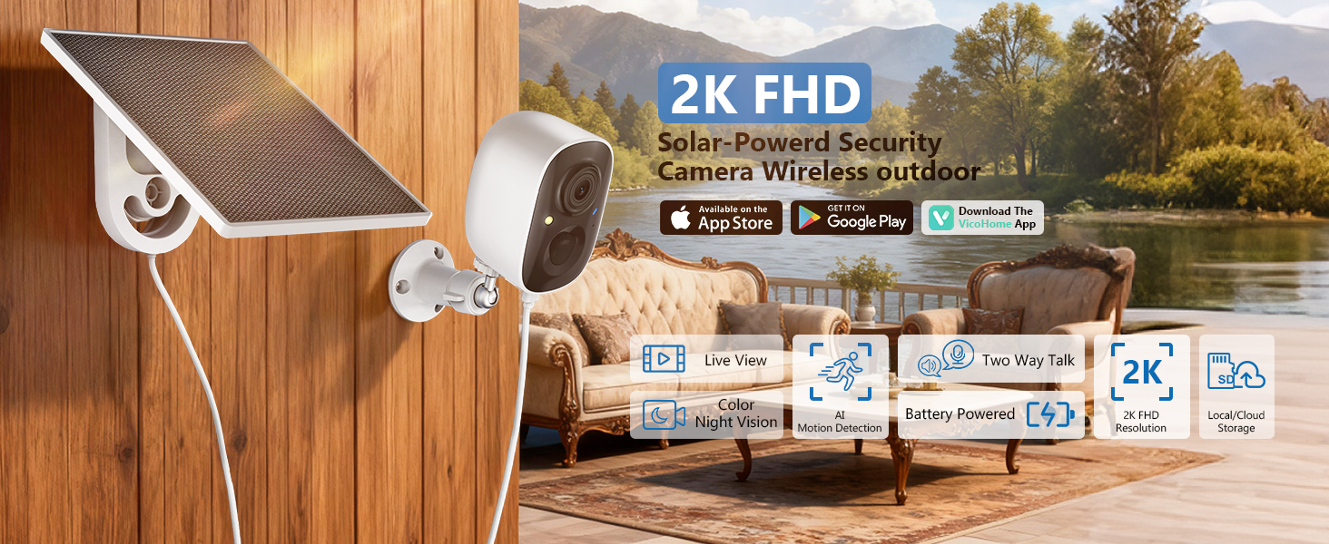 Solar powered security camera