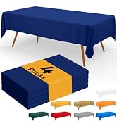 Smiry Disposable Table Cloth - 4 Pack, 60 x 120 Inch Waterproof Rectangle Tablecloths for Parties...