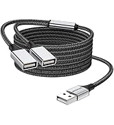 MOGOOD USB Splitter USB Extension Cable USB Y Splitter Dual USB Port USB Power Splitter Double US...
