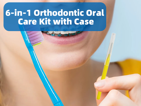 6-in-1 Orthodontic Oral Care Kit with Case