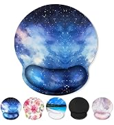 Mouse Pad with Gel Wrist Rest, Starry Sky Ergonomic Mousepad with Wrist Support, Smooth Surface a...