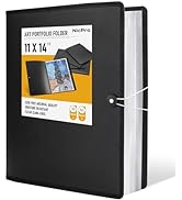 Nicpro 11x14" Art Portfolio Folder, 30 Pockets Display 60 Pages Art Painting Portfolio Binder wit...