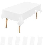 6 Pack Premium Disposable Plastic Tablecloth 54" x 108" Party Table Cloths Disposable for 6 to 8 ...