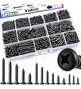 Taiss 685PCS M2 M3 M4 Phillips Pan Head Self Tapping Wood Screws Assortment Kit,14 Sizes Self Tap...
