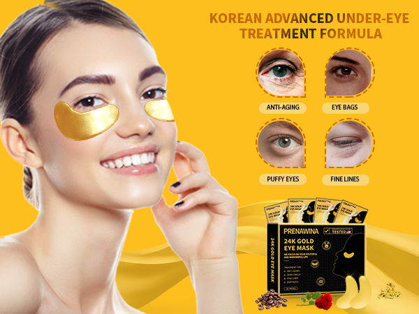 under eye mask gold eye patches for puffy eyes 24k gold eye mask Under Eye Bags Treatment eye mask