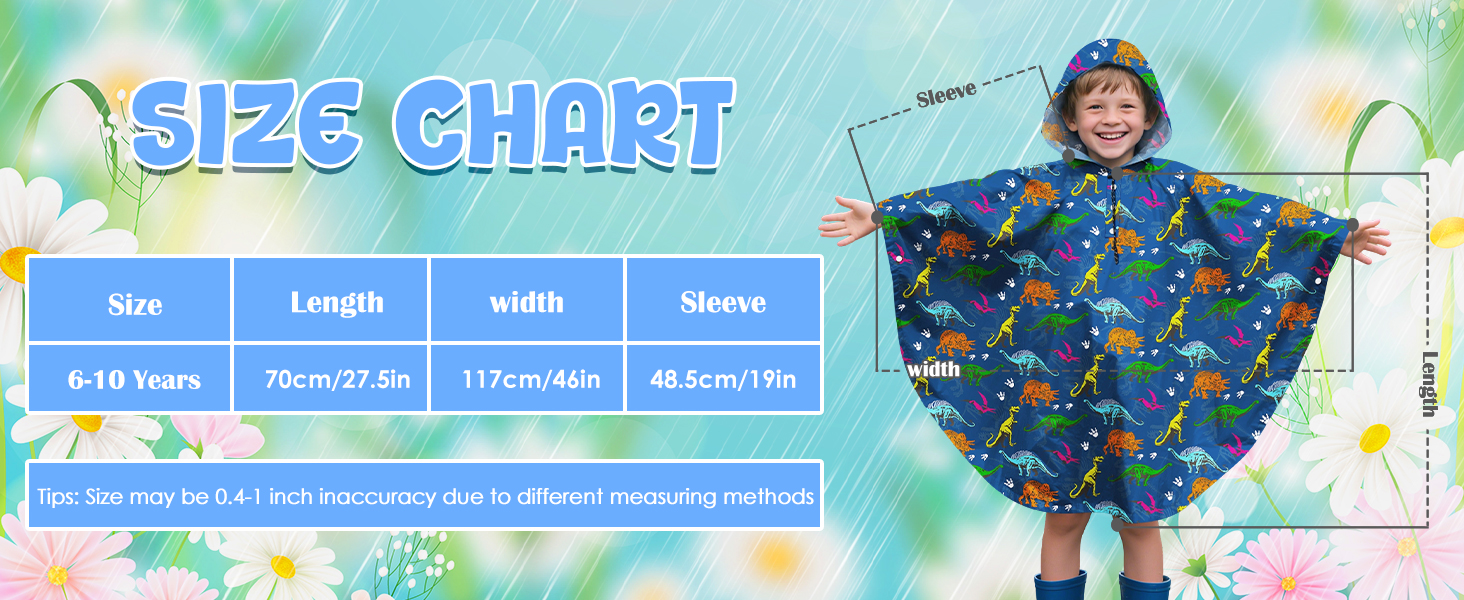 kids rain poncho with hood