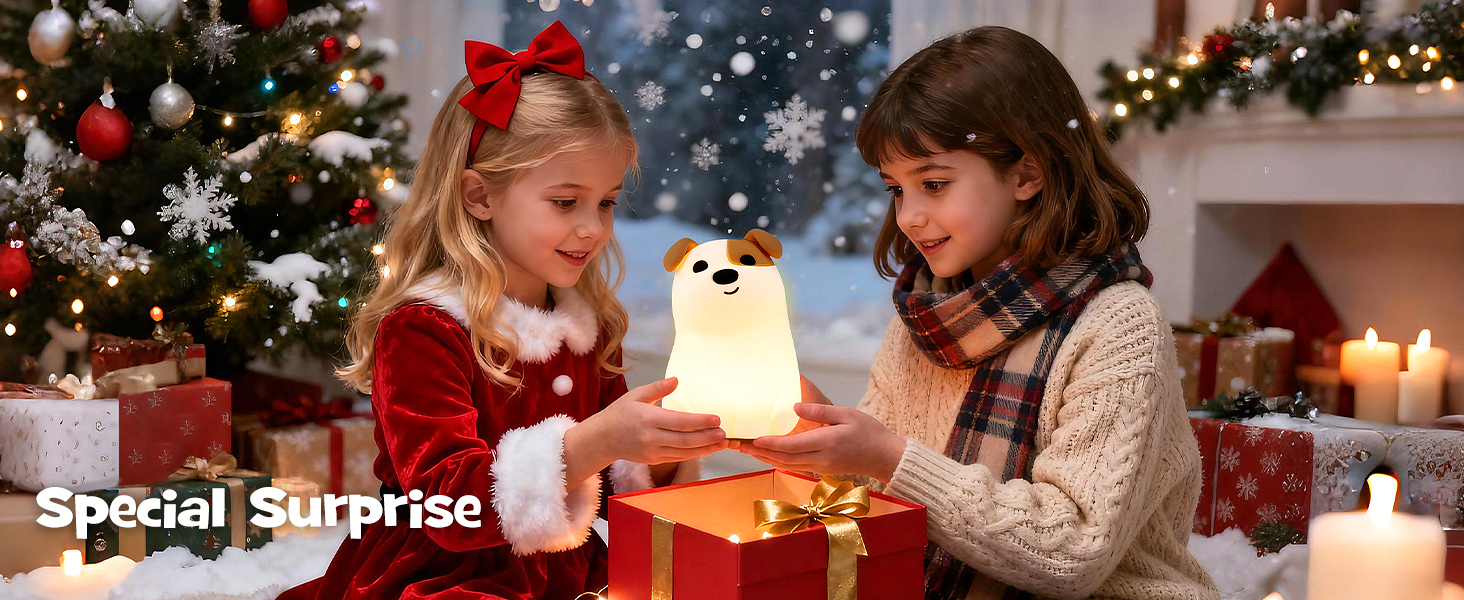 Squishy Puppy Dog Night Light with RGB Mode 3 Brightness