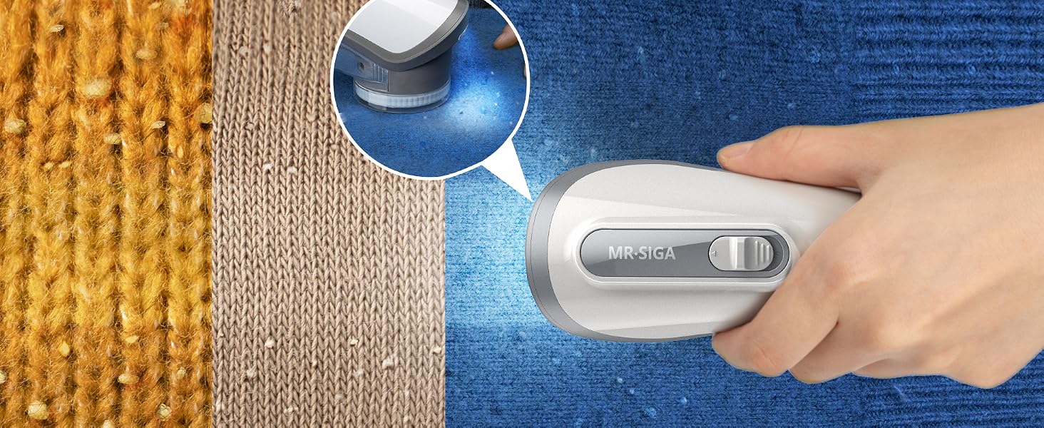 MR.SIGA Fabric Shaver and Lint Remover, Pilling Trimmer for Clothes and Furniture -Battery Operated