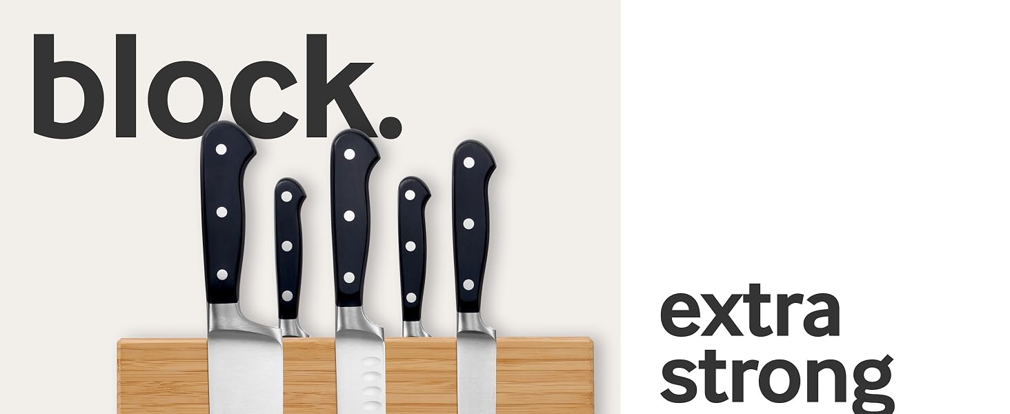 Magnetic Knife Block in Bamboo