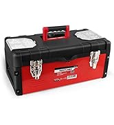 MAXPOWER Tool Box 17" Plastic & Metal Portable Organizer Tool Box for Tool or Craft Storage,Locki...