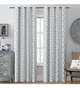 XiDi Grey Boho Blackout Curtains for Bedroom 84 Inches Long 2 Panels Vintage Farmhouse Patterned ...