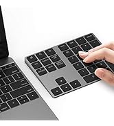 Bluetooth Number Pad, Lekvey Aluminum Rechargeable Wireless Numeric Keypad Slim 34-Keys External ...