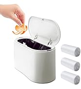 Mini Desk Trash Can with Lid with 90 Pcs Trash Bag, Lint Bin 0.5 Gallon Countertop Waste Bin for ...