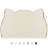 Coomazy Cat Food Mat, Thicker Dog Mat for Food and Water, Non-Slip Waterproof Silicone Mat for Fl...