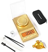 UNIWEIGH Milligram Scale 50g/0.001g,Portable Jewelry Scale with Cal Weight,LCD Backlit, Tare, Hig...