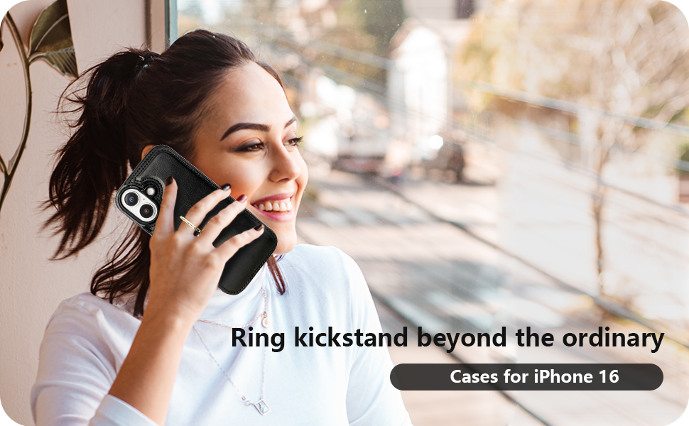 Wallet Case with Ring Holder for iPhone 16