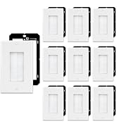 FGB 10 Pack Brush Wall Plate with Low Voltage Mounting Bracket, Cable Pass Through Wall Plate for...