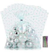 SOMIOCO Clear Gift Bags, 12X16 In 50 PCS Cello Cellophane Treat Bags Party Favor Bags Clear Candy...