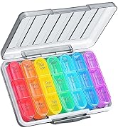 Zoksi Moisture-Proof Pill Organizer 3 Times a Day, Sealed Weekly Pill Box 7 Day, Large Daily Pill...