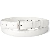 maikun Womens Skinny Leather Belt, Solid Color Pin Buckle, PU Leather Classic Waist Belt for Ladies
