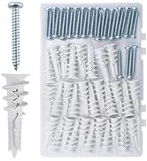 JEGONFRI 60PCS Self Drilling Drywall Anchors and #8 Screws, Wall Anchors for Drywall Heavy Duty H...