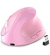 Ergonomic Mouse,Rechargeable Small Vertical Mouse with 6 Buttons Adjustable 800/1200/1600 DPI Pin...
