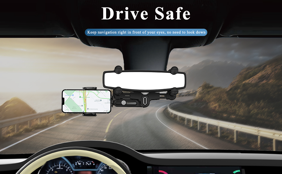 rearview mirror phone holder for car, mirror phone holder, car holder for cell phone