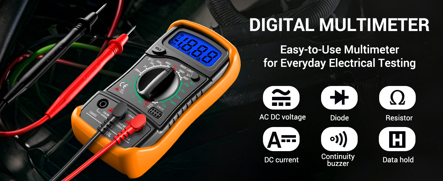 Digital multimeter AC/DC voltage,diode test,resistance