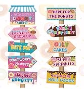 Hooqict 20 Pieces Doughnut Party Sign Welcome to Donut Party Directional Signs for Kids Girls Swe...