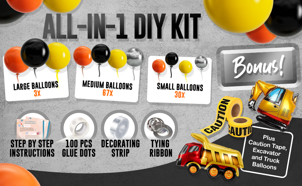 construction party balloons
