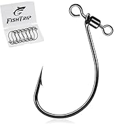 FishTrip Drop Shot Hooks Fishing Rig, 25pcs Drop Shot Rig with Swivel Saltwater Freshwater Sizes ...