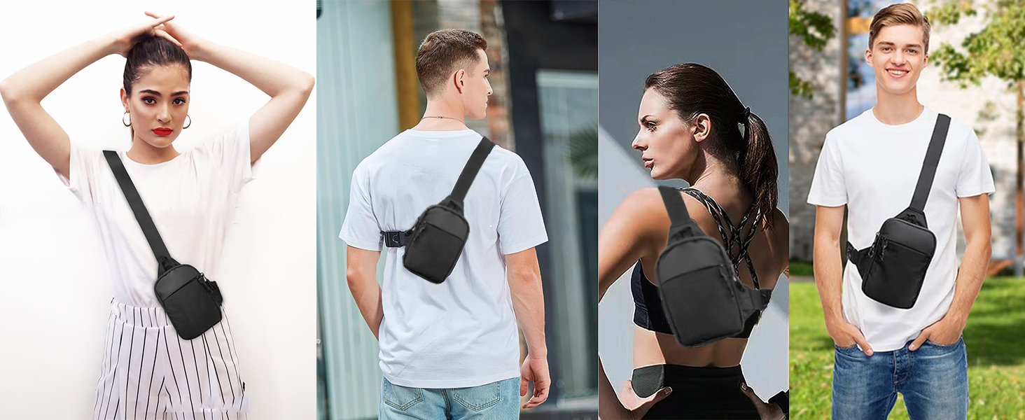 Mini Crossbody Sling Bag Chest Bag Water Resistant shoulder bag Running Phone Holder for Men Women