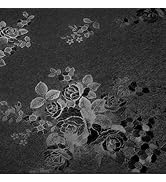 VEELIKE Black Wallpaper with Flowers Peel and Stick Moody Black Textured Peel and Stick Wallpaper...