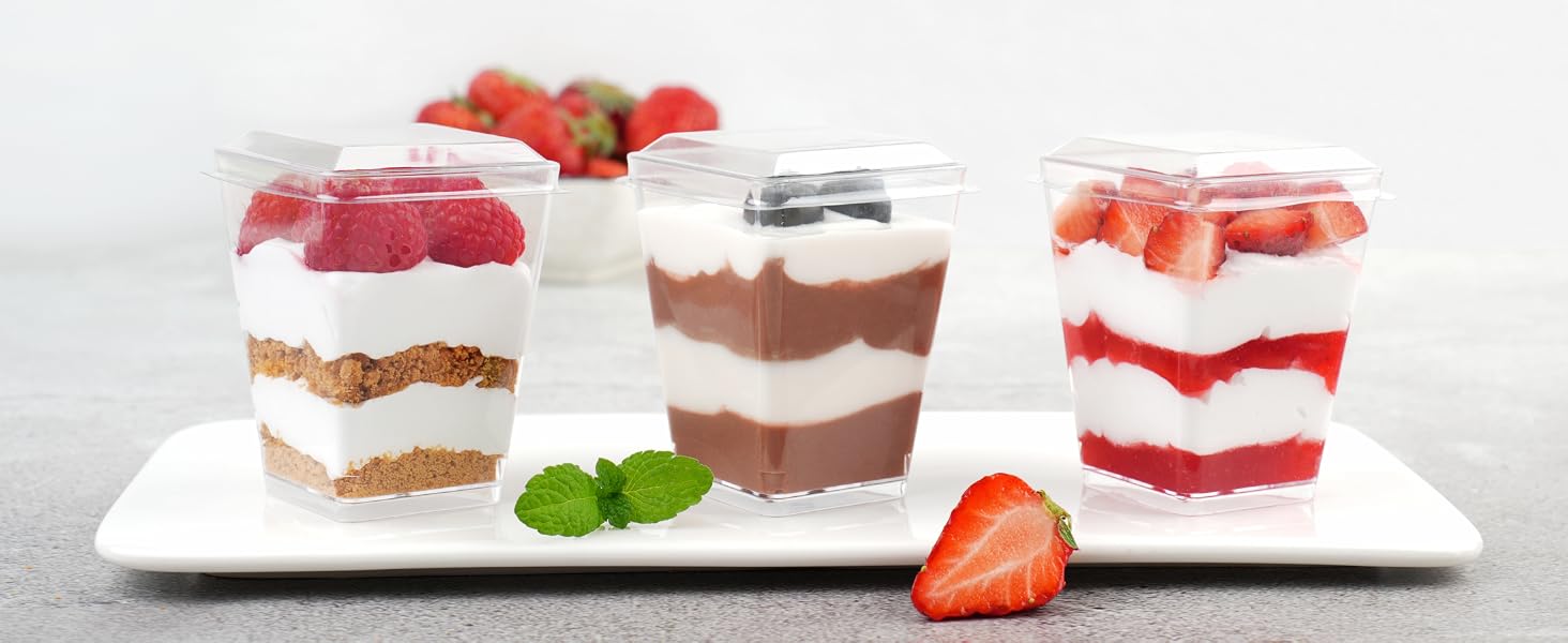 plastic dessert cups with lids