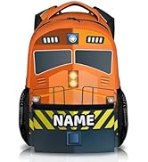 Custom Train School Backpack, Back to School Supplies Gifts, 17" Train Backpacks for Kids Boys St...