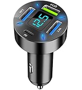 GemCoo 4 Port USB Car Charger Adapter 50W PD & QC3.0 USB 2.4A Cigarette Lighter USB Charger with ...