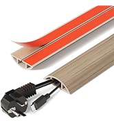 DELAMU Floor Cord Cover Self Adhesive Cord Hider, 5FT Cord Covers for Wires on Floor, Easy Cut Co...