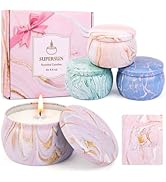 Soy Candles Gifts for Women, Aromatherapy Candle Set, 4 Pack 4.4oz Lavender Vanilla Lemon Fig Can...