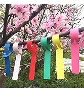 Mziart 120Pcs 6 Colors Plastic Plant Labels Wrap Around Tree Tags Markers, Adjustable Nursery Gar...