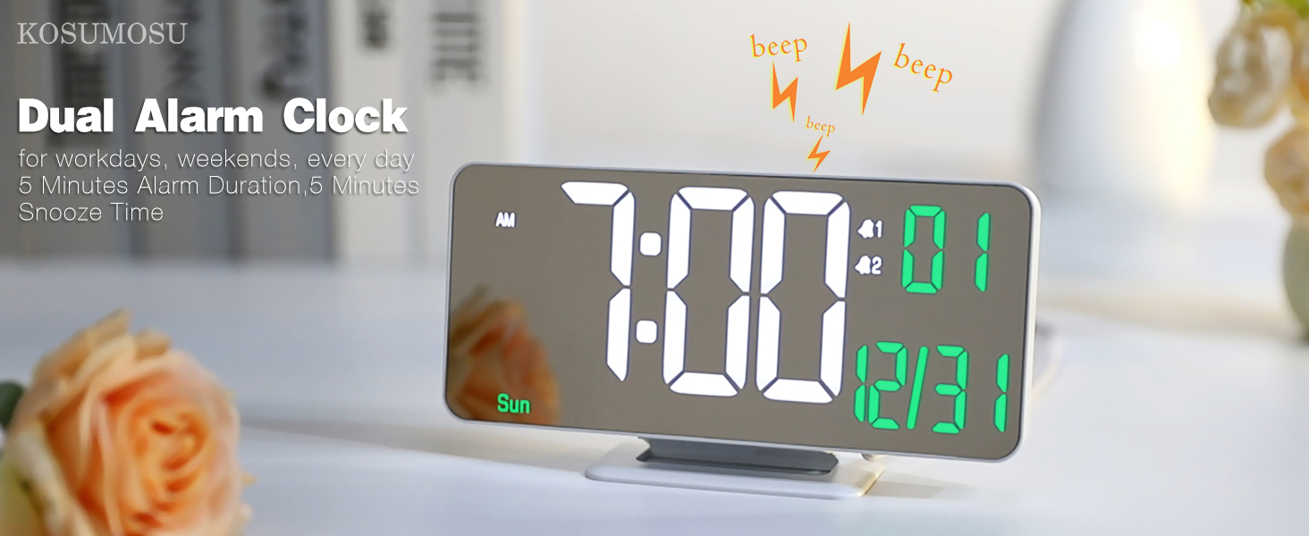 digital clock with dual alarm
