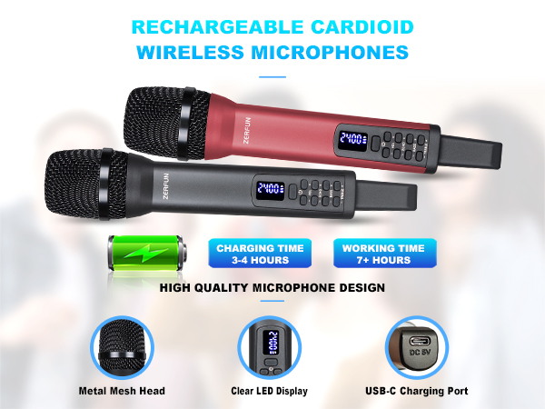 Wireless Microphones Rechargeable