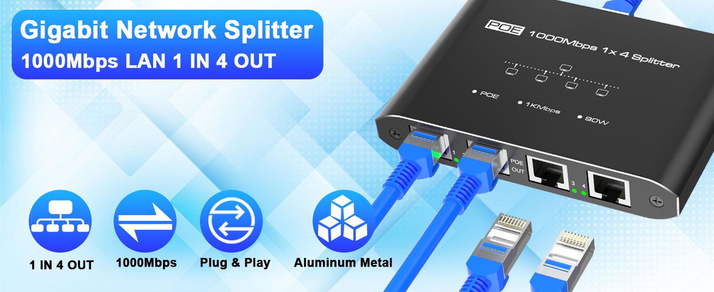 PoE Switch 1 in 4 Out