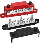 Joinfworld Heavy Duty 400A Bus Bar 12V 48V Power Distribution Block with 3 x 5/16" Studs Marine B...